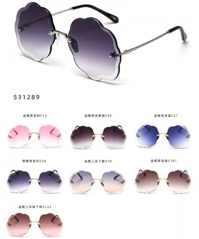 Fashion Sunglasses Gradient Cutting Glasses - Purple&brown - CM18UEXQCL7 $7.57 Rimless