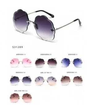 Fashion Sunglasses Gradient Cutting Glasses - Purple&brown - CM18UEXQCL7 $7.57 Rimless