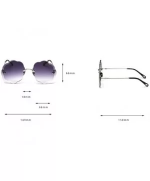 Fashion Sunglasses Gradient Cutting Glasses - Purple&brown - CM18UEXQCL7 $7.57 Rimless