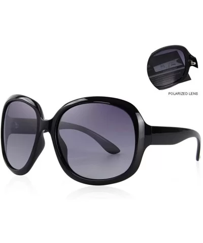 DESIGN Women Retro Polarized Sunglasses Lady Driving Sun Glasses 100% C01 Black - C03 Purple - CX18XEC5ZNM $10.56 Oversized