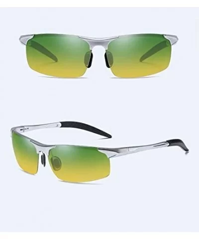 Night Vision Glasses Polarized Wrap Around Prescription Eyewear - Al-Mg Metal FrameLens - Day and night dual-use - CW18USGXSW...