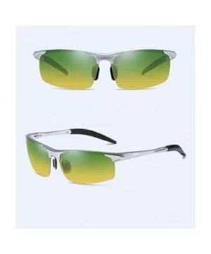 Night Vision Glasses Polarized Wrap Around Prescription Eyewear - Al-Mg Metal FrameLens - Day and night dual-use - CW18USGXSW...