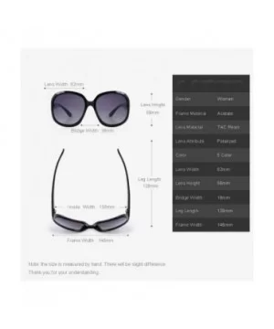 DESIGN Women Retro Polarized Sunglasses Lady Driving Sun Glasses 100% C01 Black - C03 Purple - CX18XEC5ZNM $10.56 Oversized