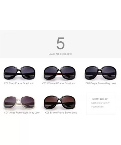 DESIGN Women Retro Polarized Sunglasses Lady Driving Sun Glasses 100% C01 Black - C03 Purple - CX18XEC5ZNM $10.56 Oversized