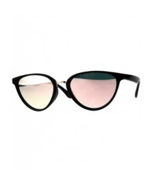 Womens Sunglasses Designer Fashion Triangular Oval Mirror Lens UV 400 - Black (Pink Mirror) - CH18DNU6L7N $7.21 Oval