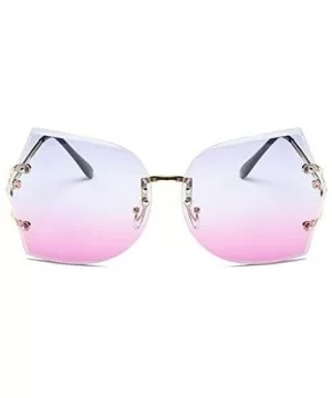 Vintage Rimless Sunglasses Women Gradient Women Rimless Sun Glasses Ladies Pink Clear Glasses Female - CO18Y253RNC $15.45 Goggle