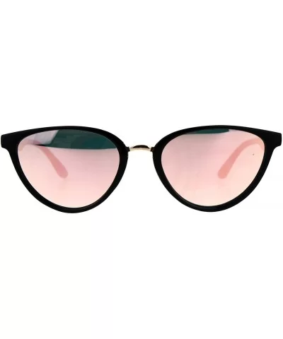 Womens Sunglasses Designer Fashion Triangular Oval Mirror Lens UV 400 - Black (Pink Mirror) - CH18DNU6L7N $7.21 Oval