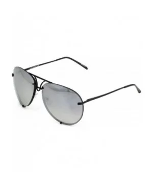 Aviator Poshe Oceanic Lens Twirl Metal Design Frames Sunglasses - Black - Silver Mirror - CB12NW3L6T1 $11.91 Oval