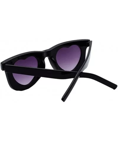 Square Glasses Heart-Shaped Lens Sunglasses Women Stylish Love Eyeglasses - Black - CG18SC4IAWN $7.69 Rectangular