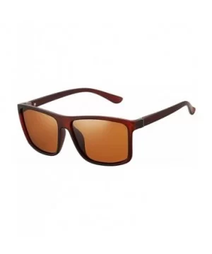 Mens Square Polarized Sunglasses Lightweight Boys Stylish Driving Sun Glasses - TAC- UV400 - Brown/Brown - CW18L583H2X $10.14...