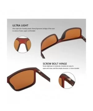 Mens Square Polarized Sunglasses Lightweight Boys Stylish Driving Sun Glasses - TAC- UV400 - Brown/Brown - CW18L583H2X $10.14...