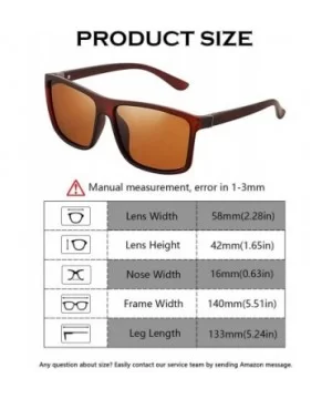 Mens Square Polarized Sunglasses Lightweight Boys Stylish Driving Sun Glasses - TAC- UV400 - Brown/Brown - CW18L583H2X $10.14...