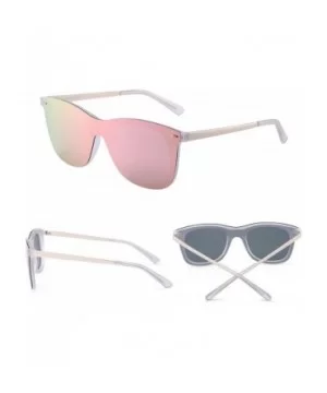 Rimless Mirrored Sunglasses One Piece Frameless Eyeglasses Men Women - 2 Pack (Mirror Silver & Polarized Pink) - C218G46N7AG ...