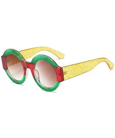 1 Piece Women Fashion New Round Shape Sunglasses Colorful Sunglasses Sunglasses - Green Yellow - CQ18YGDUXHO $5.00 Round