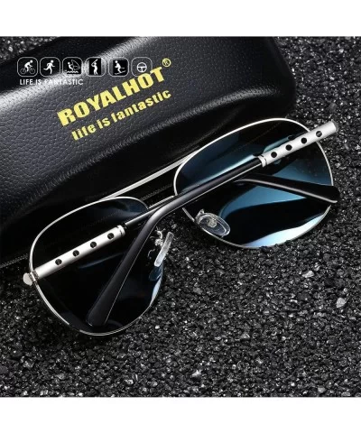 Polarized Aviators Sunglasses for Men Women Male Sun Glasses Uv Protection - Grey Black - CN194W8N7ND $12.95 Aviator