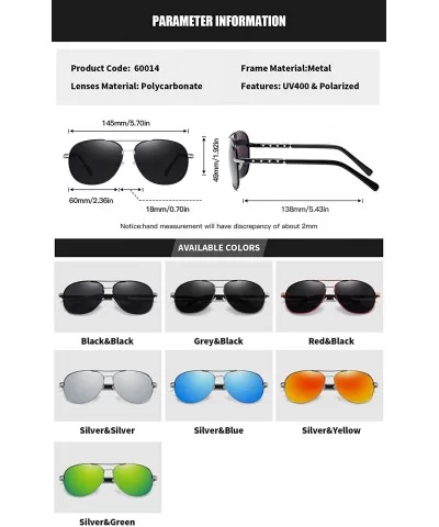 Polarized Aviators Sunglasses for Men Women Male Sun Glasses Uv Protection - Grey Black - CN194W8N7ND $12.95 Aviator