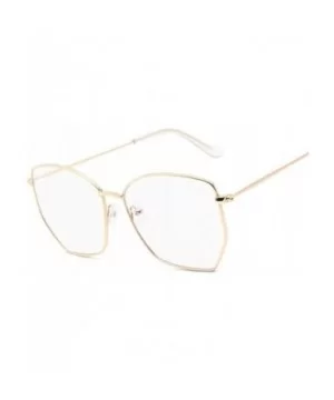 Cat Eye Sunglasses Women Classic Flat Lens Clear Sun Glasses Female Male Retro Small Metal Frame Square - CM198XNQUQI $8.99 C...