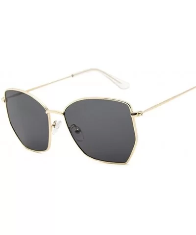 Cat Eye Sunglasses Women Classic Flat Lens Clear Sun Glasses Female Male Retro Small Metal Frame Square - CM198XNQUQI $8.99 C...