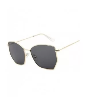 Cat Eye Sunglasses Women Classic Flat Lens Clear Sun Glasses Female Male Retro Small Metal Frame Square - CM198XNQUQI $8.99 C...