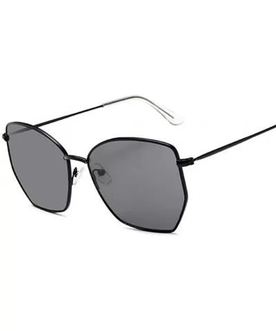 Cat Eye Sunglasses Women Classic Flat Lens Clear Sun Glasses Female Male Retro Small Metal Frame Square - CM198XNQUQI $8.99 C...