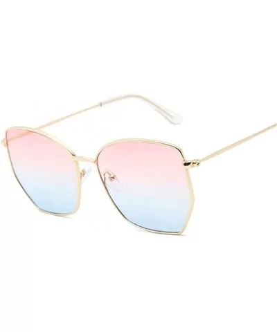 Cat Eye Sunglasses Women Classic Flat Lens Clear Sun Glasses Female Male Retro Small Metal Frame Square - CM198XNQUQI $8.99 C...