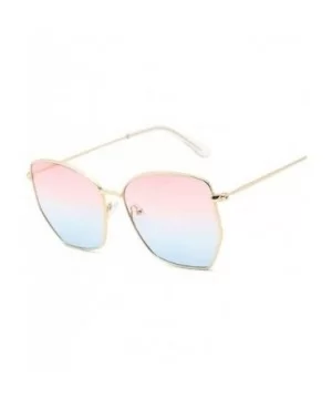 Cat Eye Sunglasses Women Classic Flat Lens Clear Sun Glasses Female Male Retro Small Metal Frame Square - CM198XNQUQI $8.99 C...