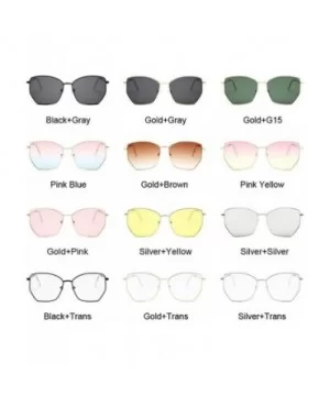 Cat Eye Sunglasses Women Classic Flat Lens Clear Sun Glasses Female Male Retro Small Metal Frame Square - CM198XNQUQI $8.99 C...