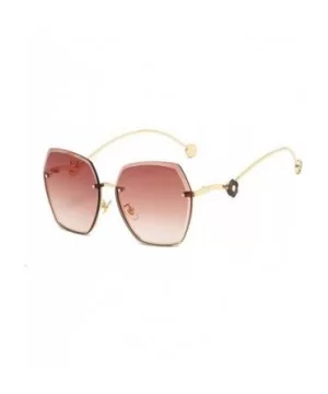 Women Flowers Rimless Sunglasses Oversized Sunglasses Shades Tinted Eyewear Travel Protection UV400 - CU1902Y7SRW $10.09 Rimless