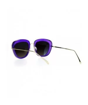 Glitter Sparkle Sunglasses Womens Square Frame Pop Bling Fashion Mirror Lens - Purple (Purple Mirror) - CN187NG2UR5 $8.49 Square