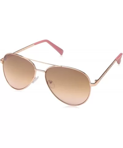 Women's LD265 Aviator-Style Sunglasses with 100% UV Protection - 58 mm - Rose Gold & Rose - CN18O30WK9D $39.10 Aviator