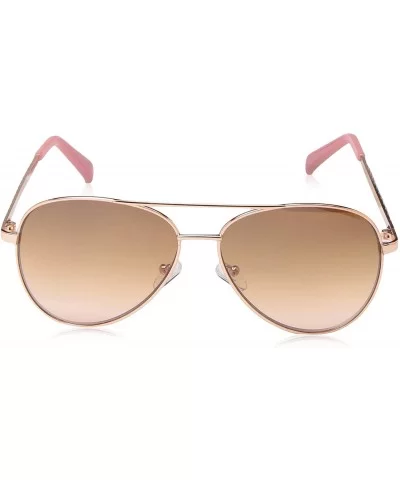 Women's LD265 Aviator-Style Sunglasses with 100% UV Protection - 58 mm - Rose Gold & Rose - CN18O30WK9D $39.10 Aviator