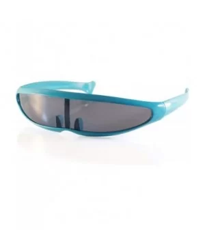 Futuristic Smoke Mono Lens Color Frame Cyber Robot Sunglasses A274 - Blue - CC18ROTQAO6 $5.20 Shield