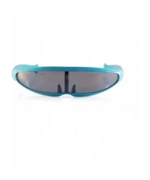 Futuristic Smoke Mono Lens Color Frame Cyber Robot Sunglasses A274 - Blue - CC18ROTQAO6 $5.20 Shield