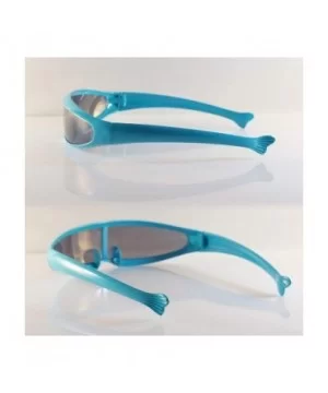 Futuristic Smoke Mono Lens Color Frame Cyber Robot Sunglasses A274 - Blue - CC18ROTQAO6 $5.20 Shield