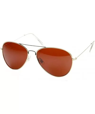 Aviator Metal Frame Sunglasses Classic Style - Gold- Amber Blue Block - CB17Y7HZWHR $6.00 Aviator