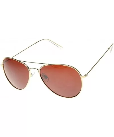 Aviator Metal Frame Sunglasses Classic Style - Gold- Amber Blue Block - CB17Y7HZWHR $6.00 Aviator