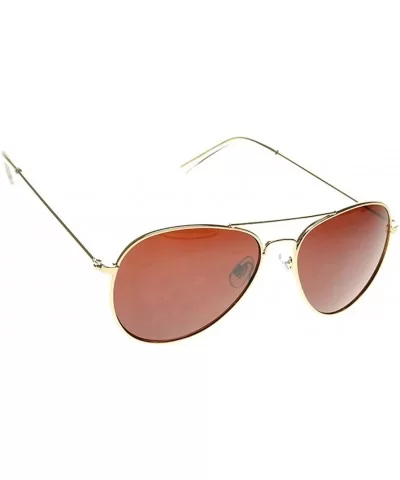 Aviator Metal Frame Sunglasses Classic Style - Gold- Amber Blue Block - CB17Y7HZWHR $6.00 Aviator