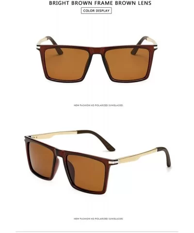 Men's Polarized Sunglasses Square Glasses Gradient Color Goggle Fashion Eyewear - Brown Brown - C9199L93MRA $11.68 Goggle