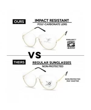 Large Rimless Gold Trim Half Frame Aviator Clear Lens Fashion Sun Glasses - Gold - C2183ZXX7E2 $5.86 Aviator