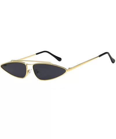 Vintage Sunglasses for women Resin UV400 Sun glasses - Gold Frame Gray Lens - CK18SAS0W2R $9.33 Sport