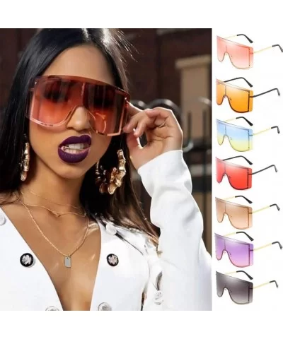 Oversized Square Sunglasses for Women Fashion Rimless Frame Candy Color Eyewear Transparent Glasses - E - CD18UU0ECD2 $7.24 S...