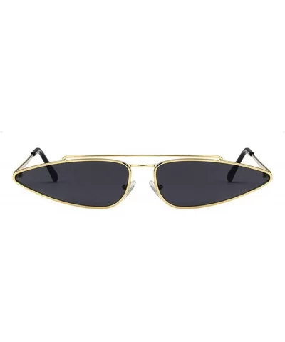 Vintage Sunglasses for women Resin UV400 Sun glasses - Gold Frame Gray Lens - CK18SAS0W2R $9.33 Sport