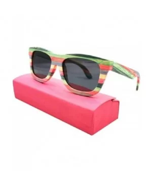 Bamboo Sunglasses Polarized Women Lightweight Colorful Wood Sunglasses that Floating Outdoor - Black - C118SQ668NK $28.25 Square