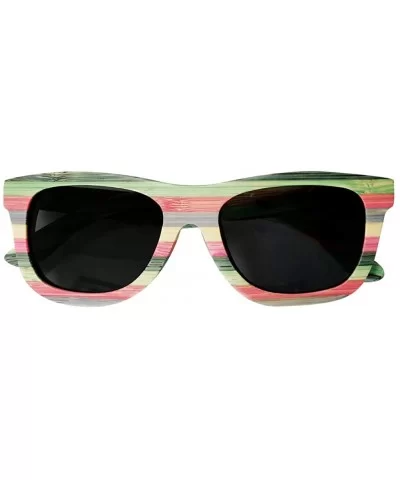 Bamboo Sunglasses Polarized Women Lightweight Colorful Wood Sunglasses that Floating Outdoor - Black - C118SQ668NK $28.25 Square