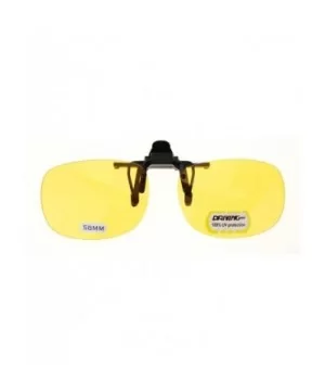 Unisex Retro 42mm x 58mm Clip On Night Driving Yellow Lens Sunglasses Black - CM11TOO78OL $4.55 Oval