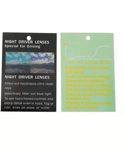 Unisex Retro 42mm x 58mm Clip On Night Driving Yellow Lens Sunglasses Black - CM11TOO78OL $4.55 Oval