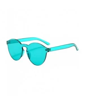 Rimless Tinted Sunglasses Transparent Candy Color Glasses - Lake Blue - CO18Q9SGIHA $12.86 Rimless