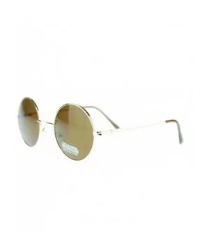 Gold Thin Lite Metal Frame Round Circle Sunglasses Spring Hinge - CK11OVN7TBR $9.07 Round