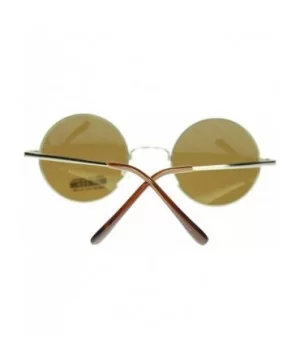 Gold Thin Lite Metal Frame Round Circle Sunglasses Spring Hinge - CK11OVN7TBR $9.07 Round