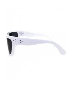 Futuristic Shield Sunglasses Flat Top Curved Sides Goggle Style Shades UV 400 - White - CS1994GKHZN $8.33 Oversized